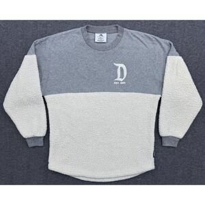 Disneyland Resort Spirit Jersey Sweater Womens XS Gray Fleece Sherpa Pullover